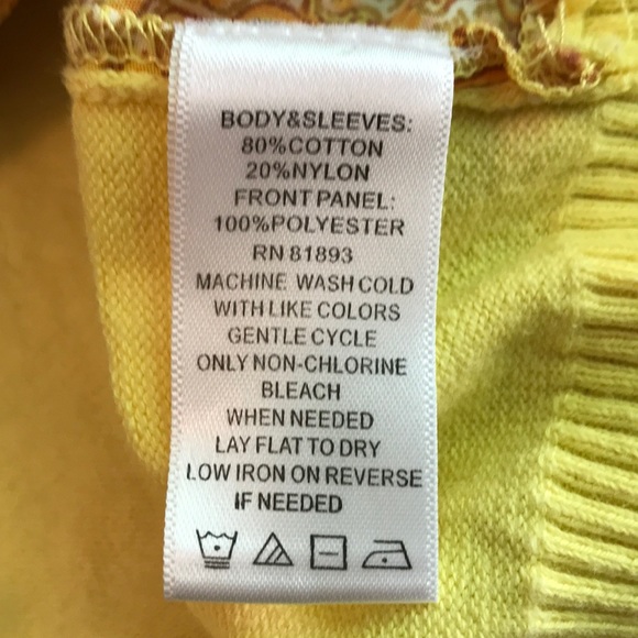 Isaac Mizrahi Live Yellow Paisley Button Up Top Size 2X - Picture 4 of 8